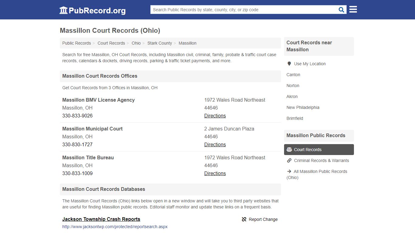 Free Massillon Court Records (Ohio Court Records) - PubRecord.org
