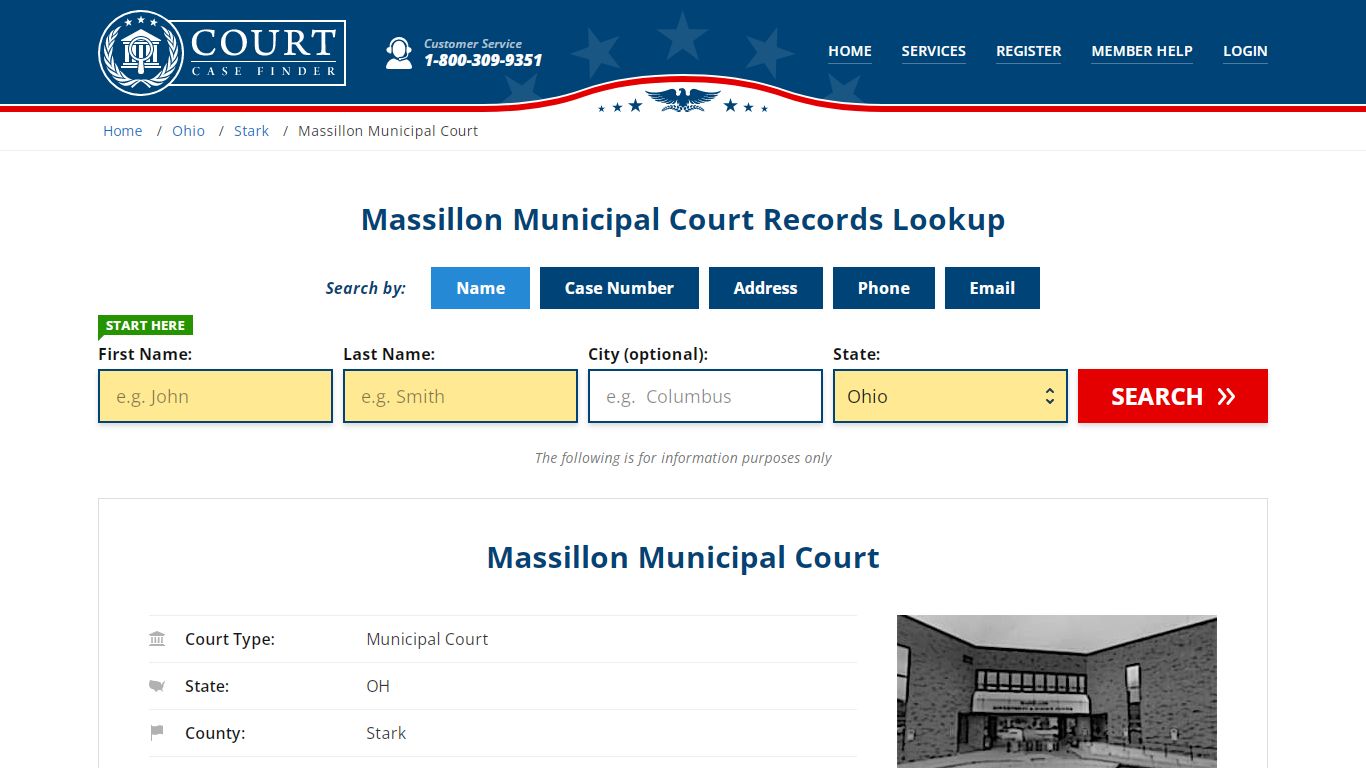 Massillon Municipal Court Records Lookup - CourtCaseFinder.com